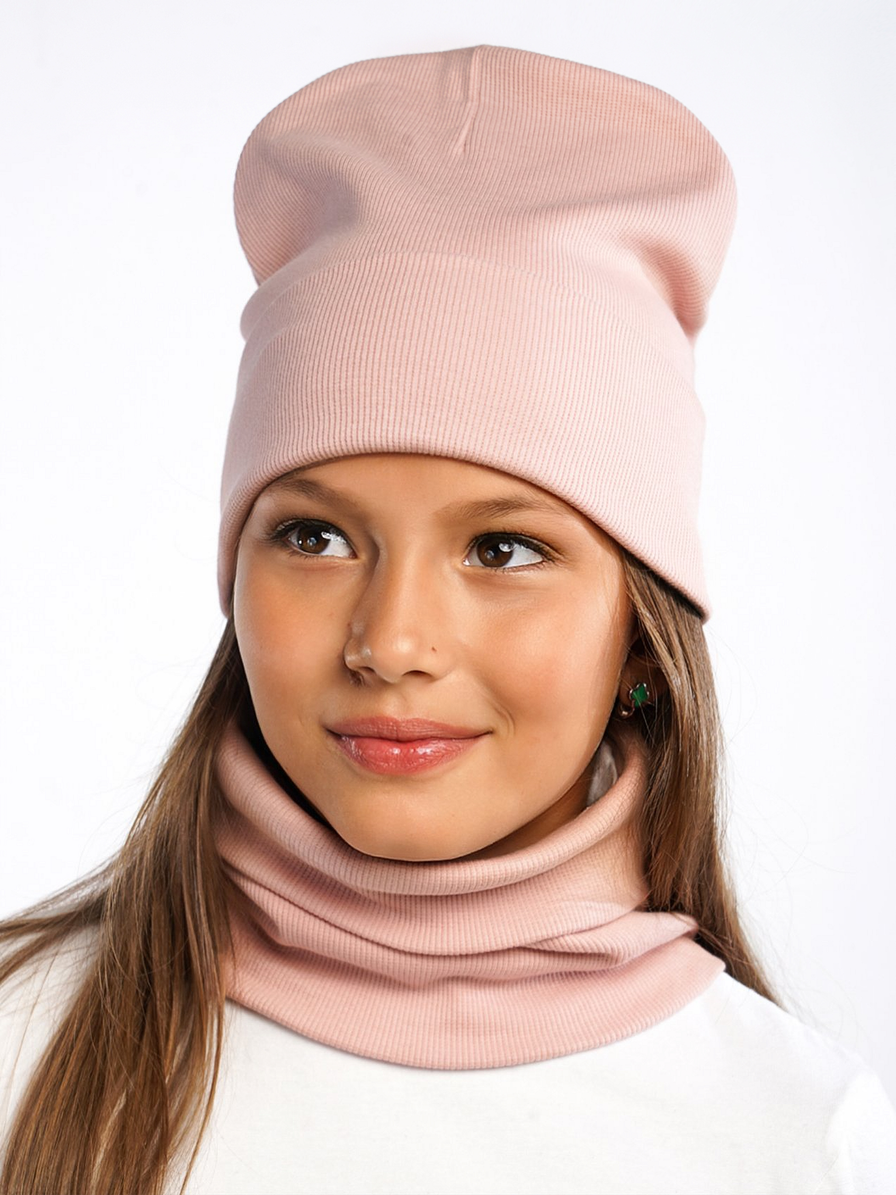 Шапка и снуд ПриКиндер U-Sp24554 Цвет: Пудра - фото 8