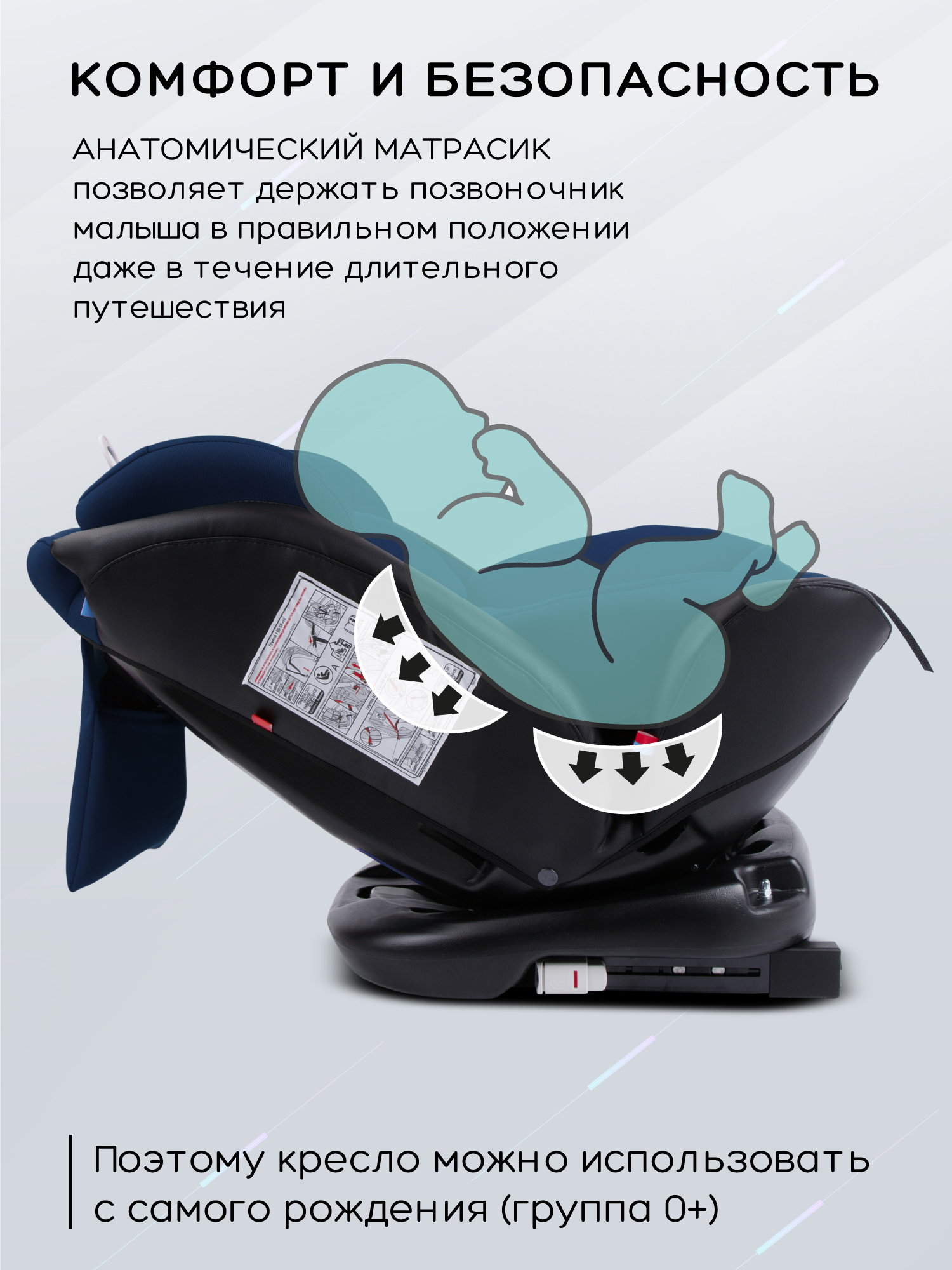 Автокресло Amarobaby Brilliant Isofix 0+/1/2/3 (0-36 кг) синий - фото 7