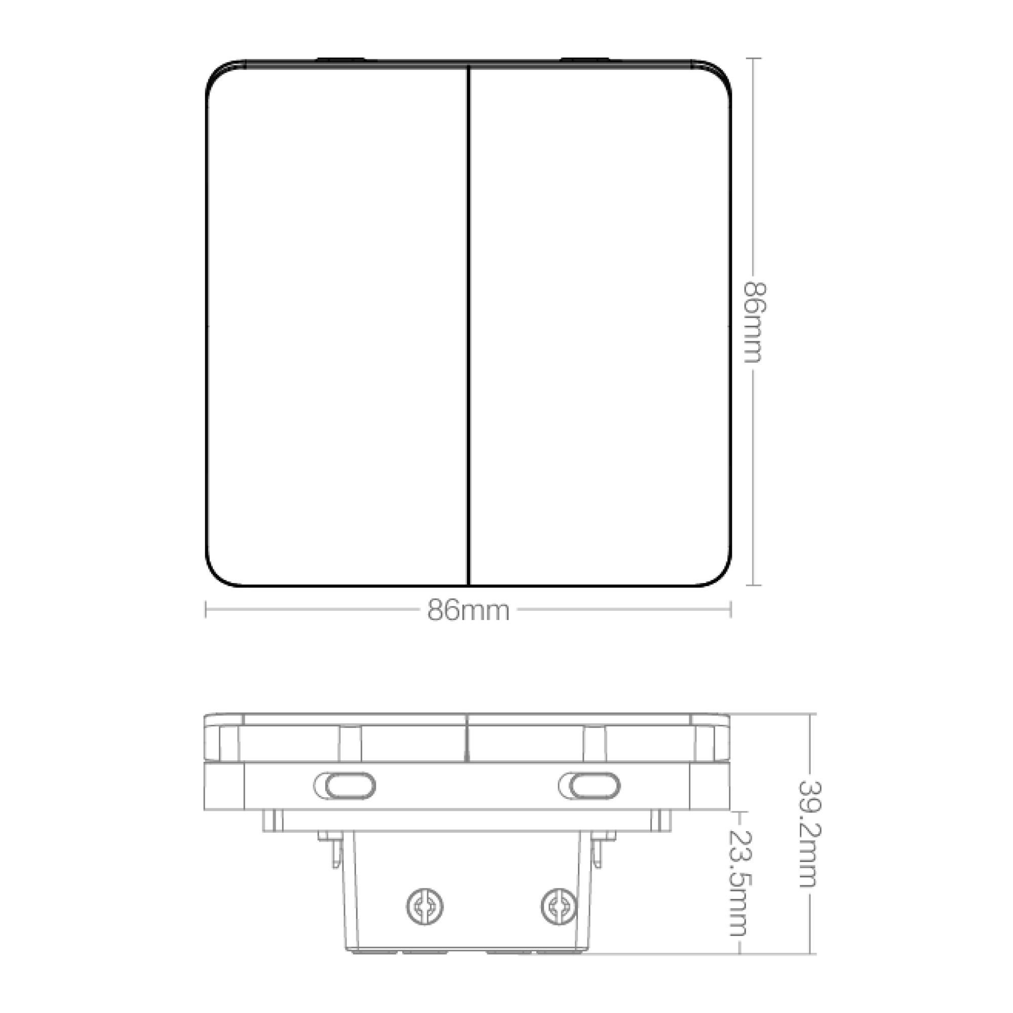 Умный выключатель Yeelight Smart Switch Light 2 клавиши - фото 2