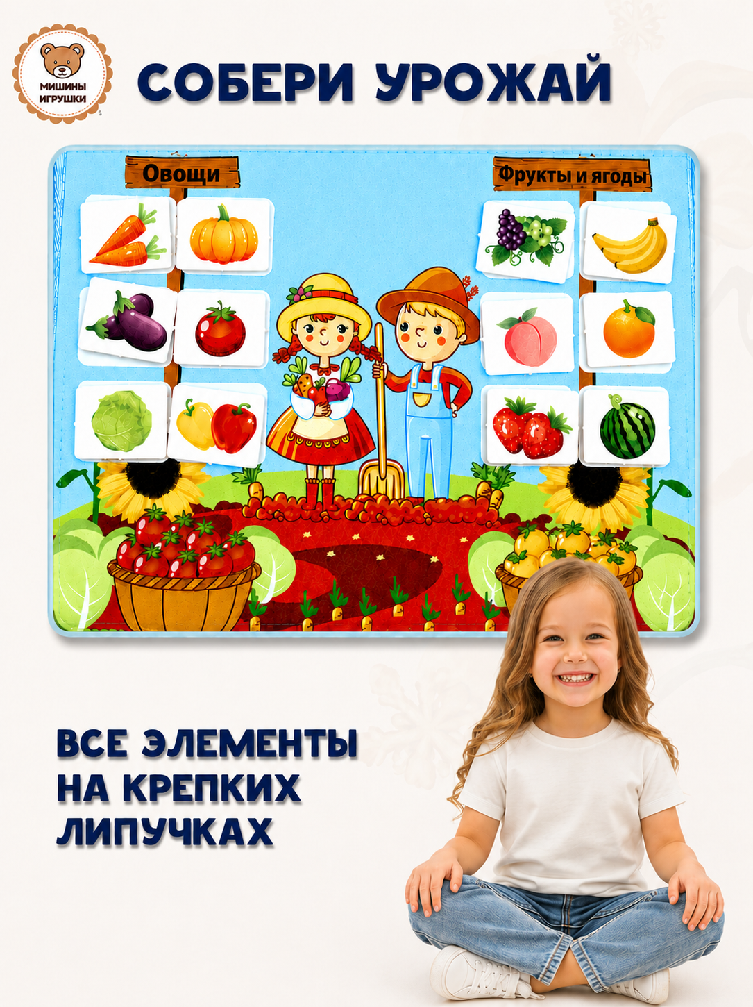 Игрушка Мишины игрушки бизиборд Голубой 6 страниц - фото 6