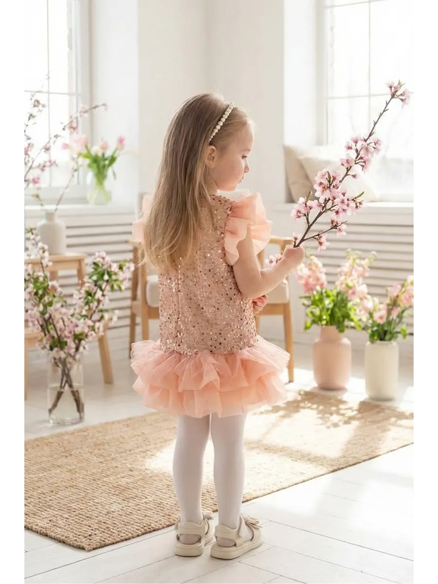 Платье Minilik Платье.Снежинка.Персик - фото 4