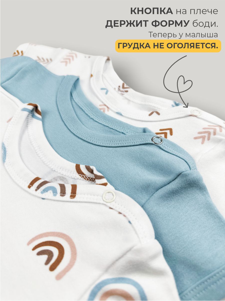 Боди 3 шт ШВЕЙНЫЕ ИСТОРИИ бодирадуга_кор - фото 2