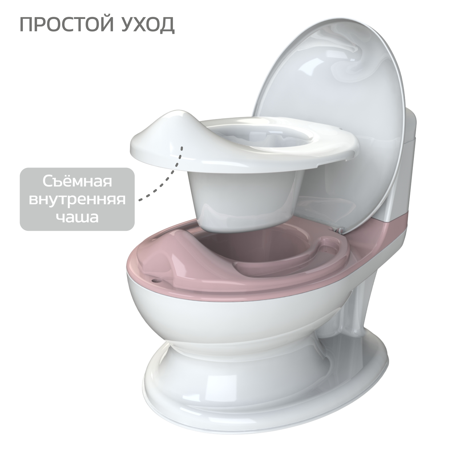 Горшок-унитаз туалетный Babyton Cozy Potty pink - фото 7