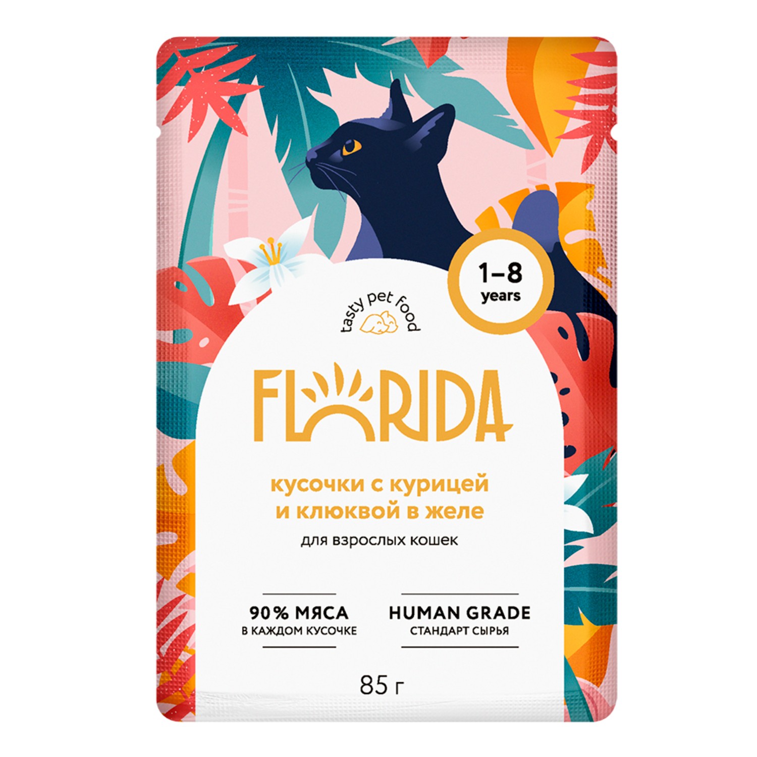 Корм для кошек Florida 85г курица-клюква желе - фото 1