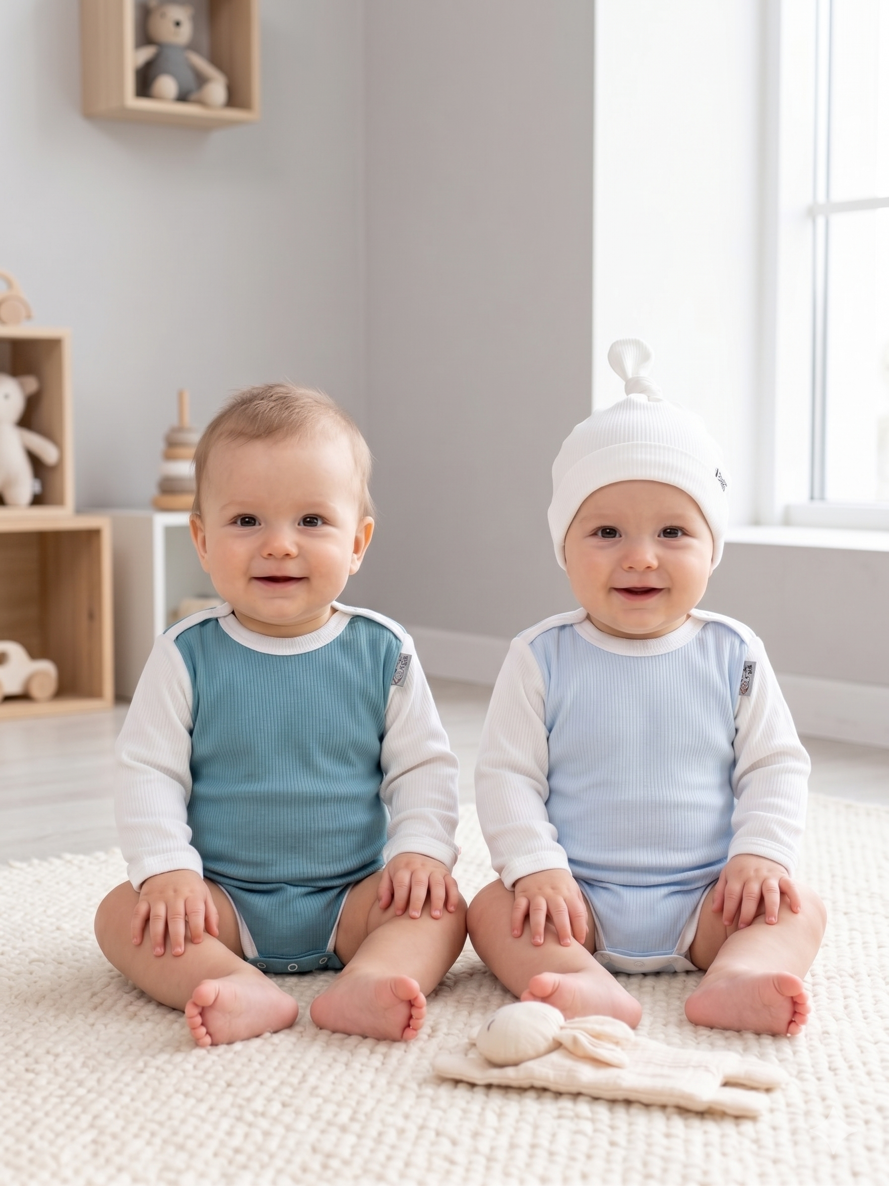 Изображение товара Комплект для новорожденных ТРИЯ 62 боди и шапочка из интерлока премиум качества