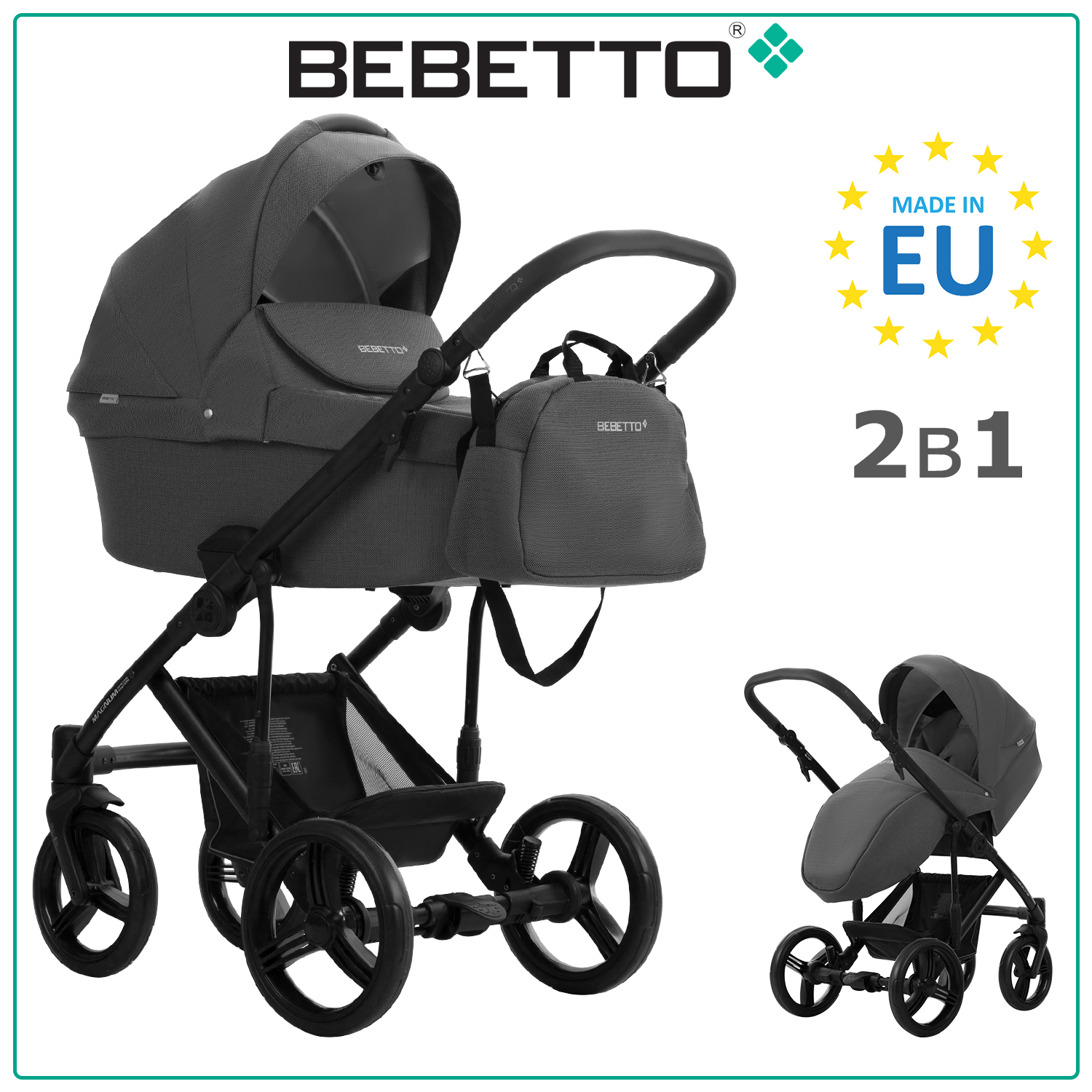 Коляска 2 в 1 Bebetto Magnum Light - фото 1