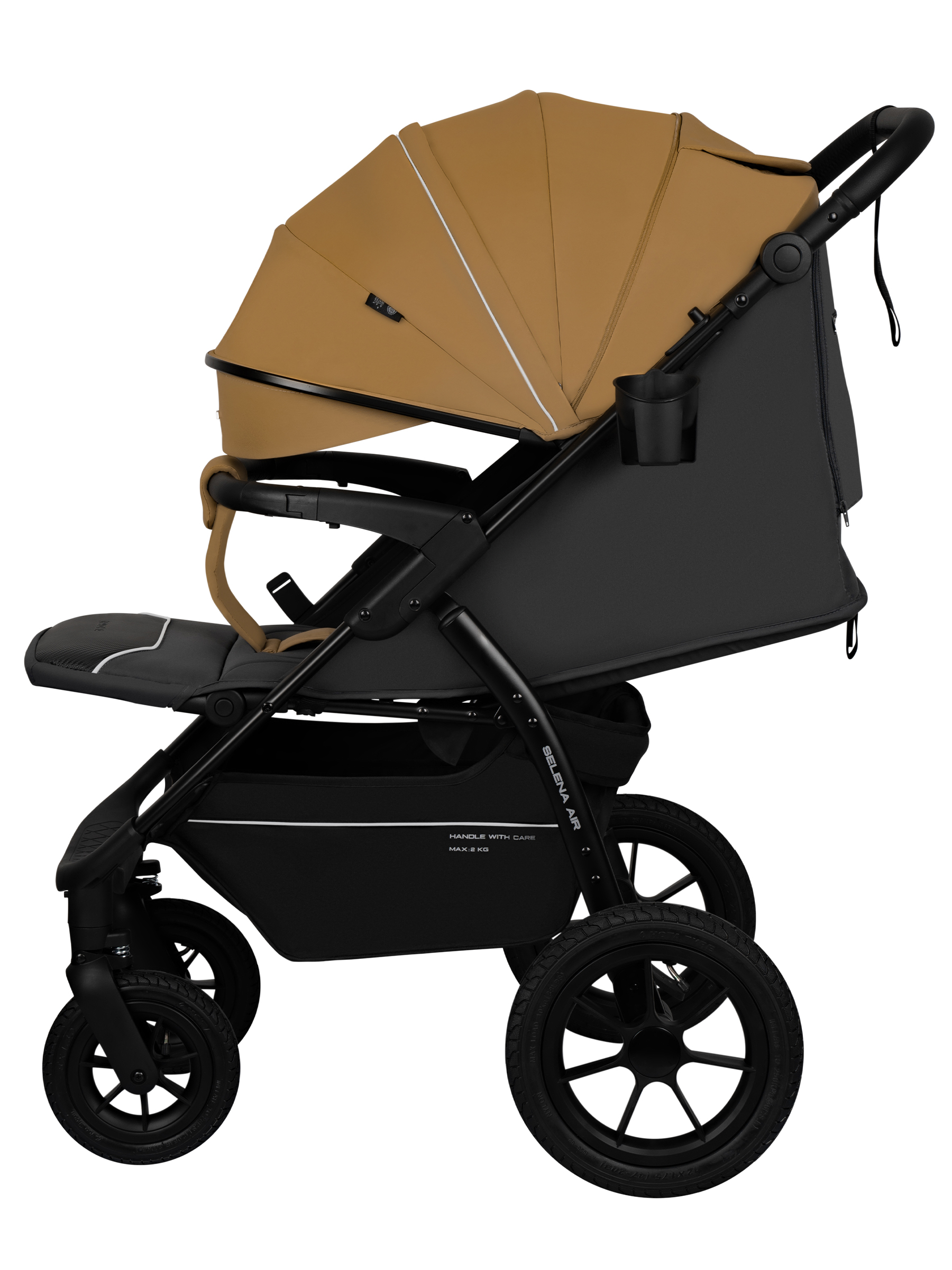 Коляска прогулочная JOVOLA Selena Air new бежевый-серый - фото 9