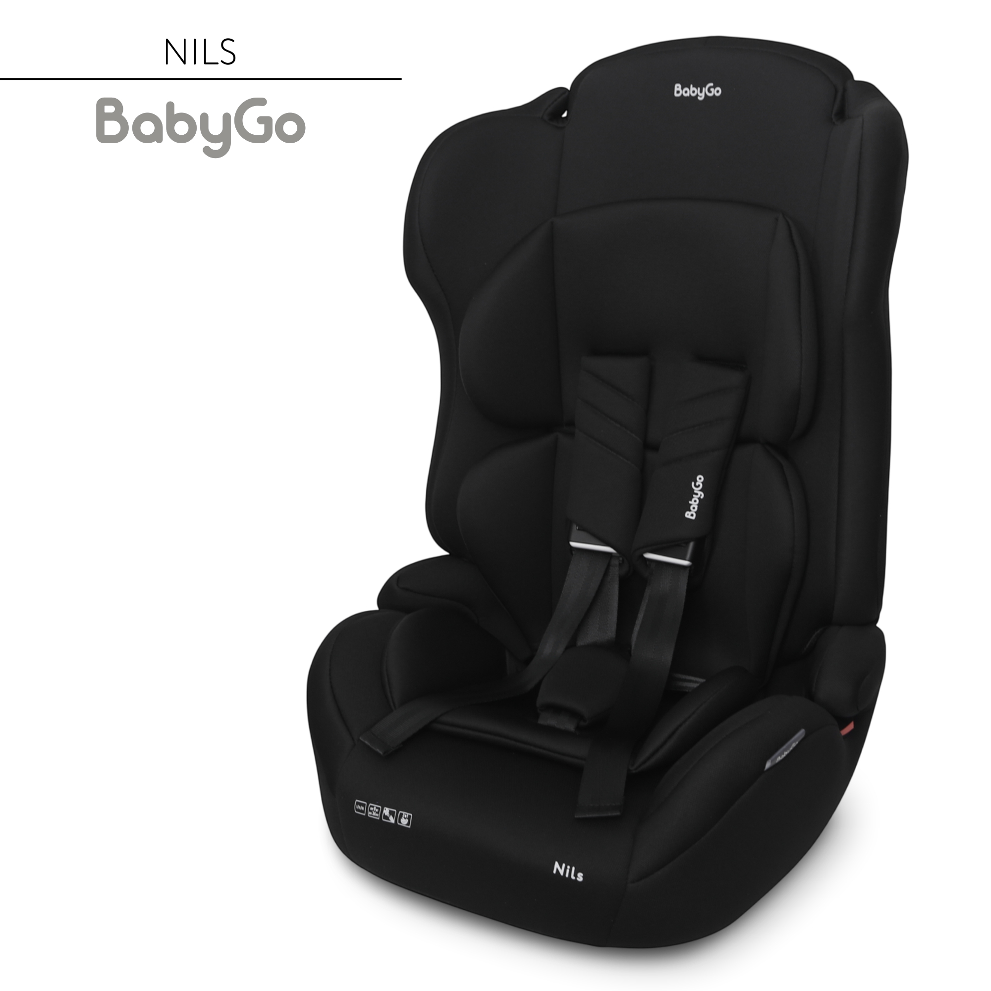 Автокресло BabyGo Nils New 1/2/3 (9-36 кг) черный - фото 2