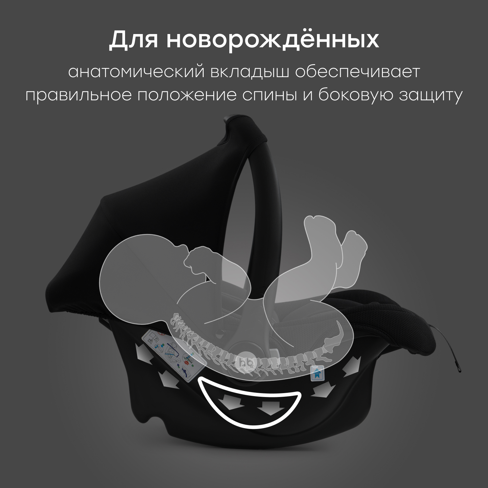 Автокресло Happy Baby Skyler V2 0 (0 -13 кг) черный - фото 3