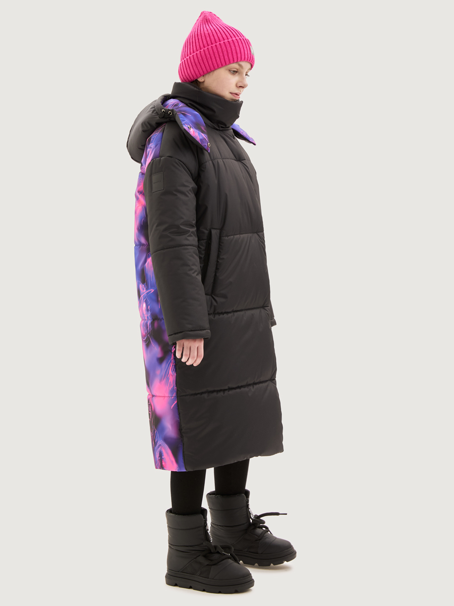 Пальто NIKASTYLE 6з9425 черный/фуксия - фото 4