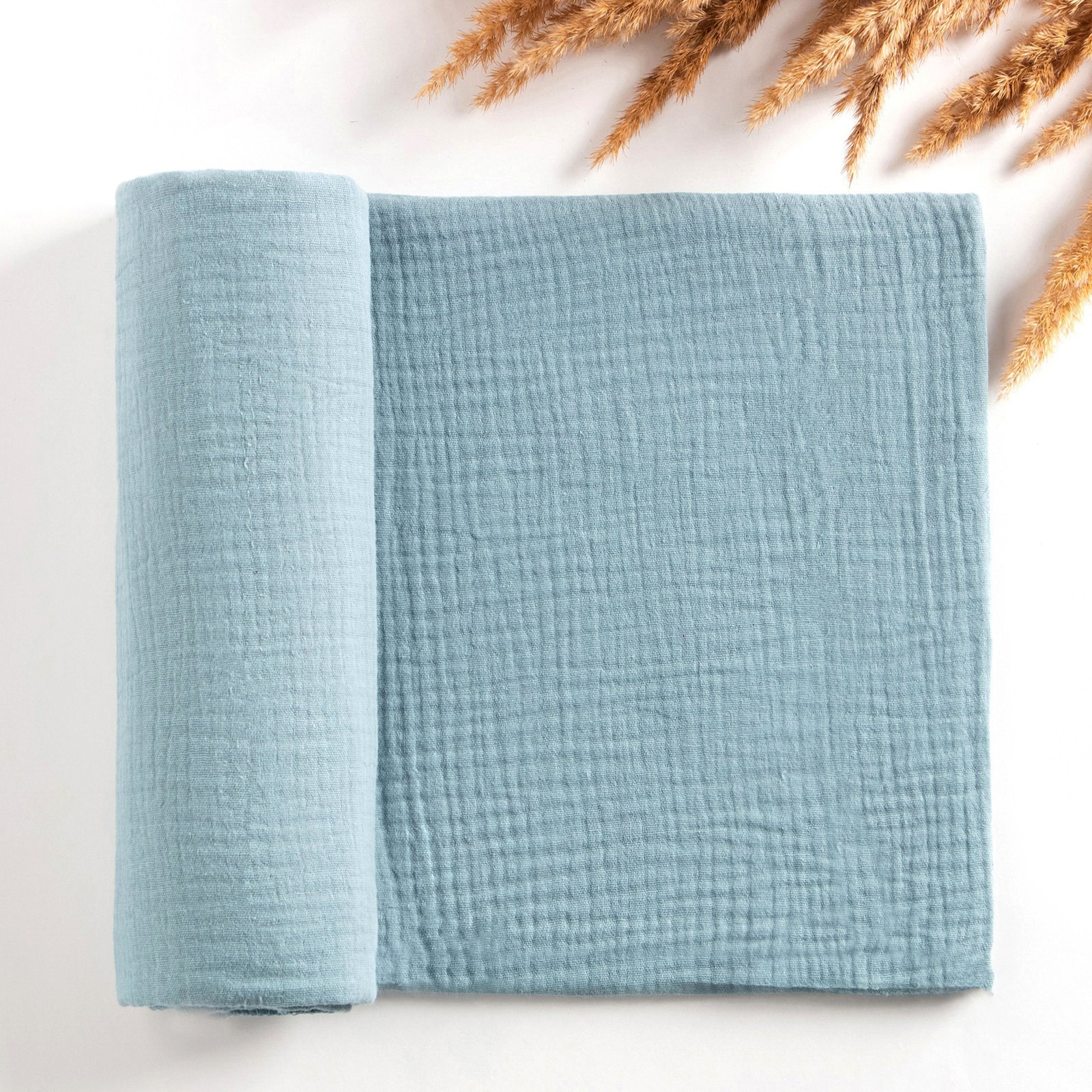 Пелёнка Крошка Я муслиновая Aquamarine 130х100 см - фото 1