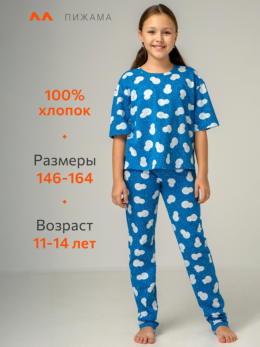 Пижама HappyFox HF6000DSPснеговики.на.синем - фото 2