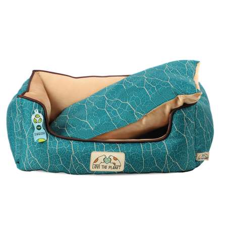 Лежанка для животных Triol Love The Planet Клён S 46*36*18см изумрудно-песочная