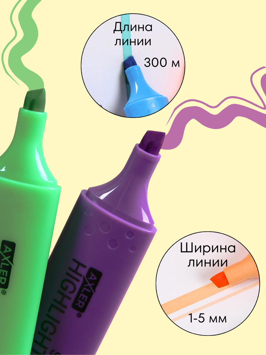 Текстовыделители AXLER 12 шт. - фото 3