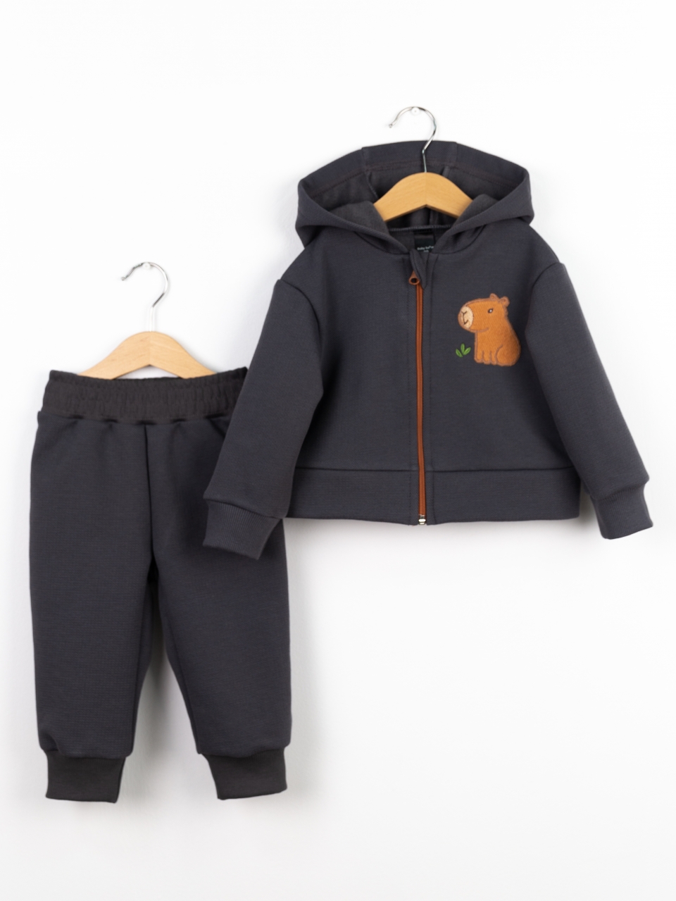 Костюм Baby boom КД573/2-Ф пике аппликация капибара фуме - фото 1