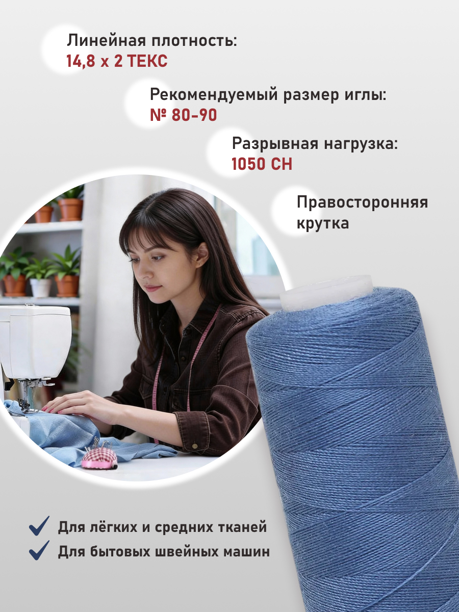 Нитки для шитья 40/2 Bestex 10шт цв 324 - фото 2