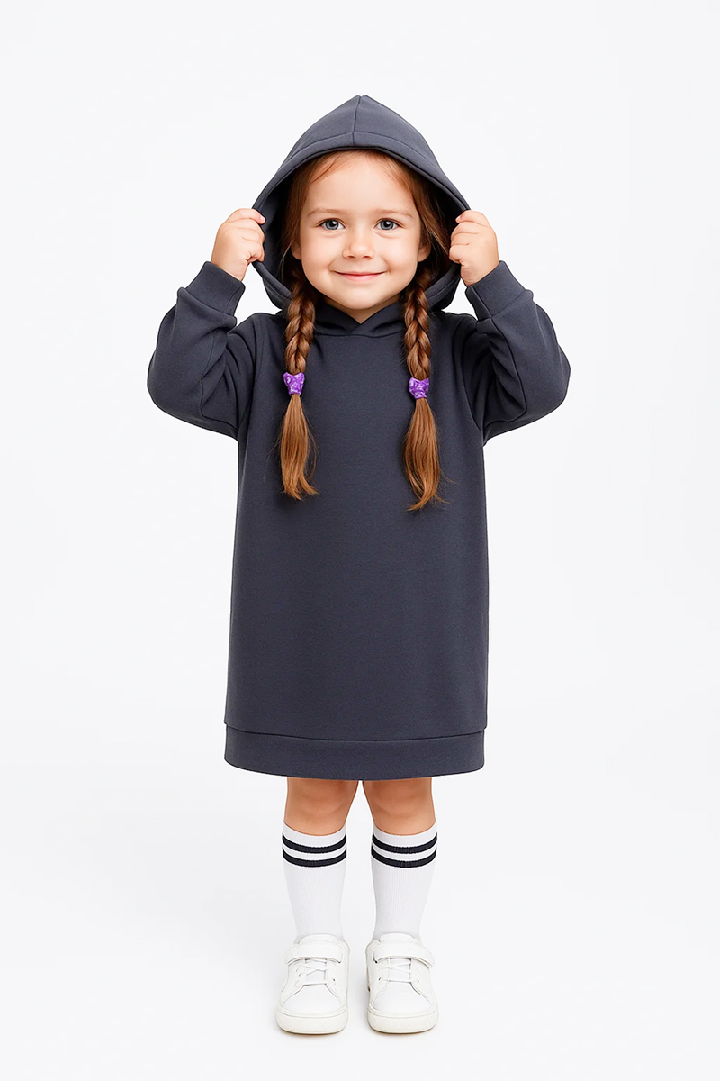 Худи-платье Эскимо у-12-2003антрацит - фото 1