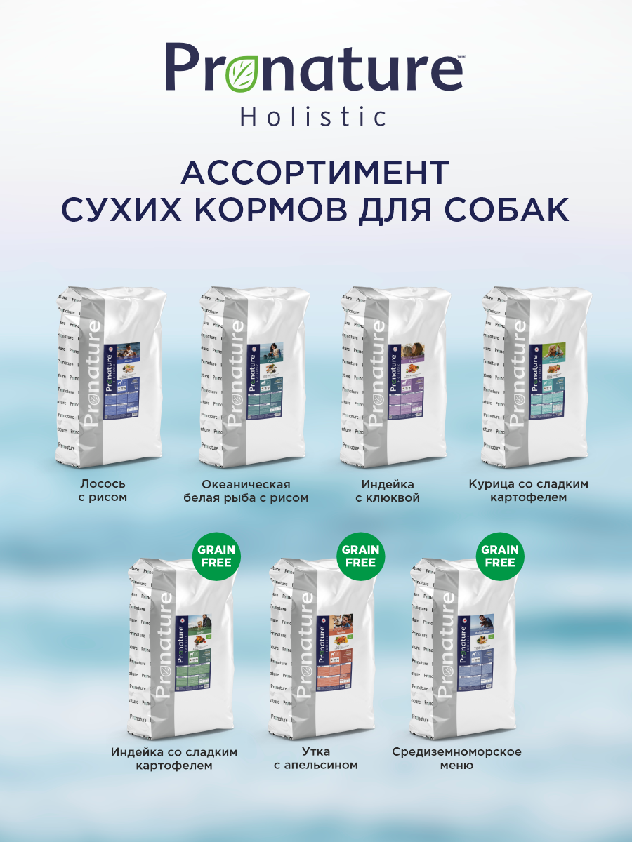 Корм для собак сухой Pronature Holistic Mediterranean Grain Free беззерновой с лососем 10кг - фото 8