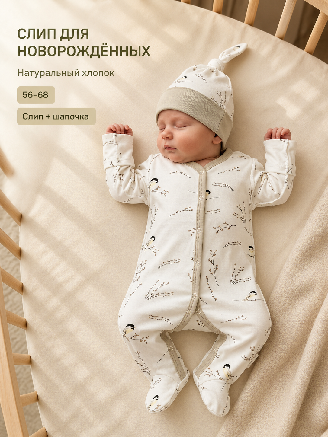 Комбинезон с шапочкой Milkymania 1094синички - фото 16