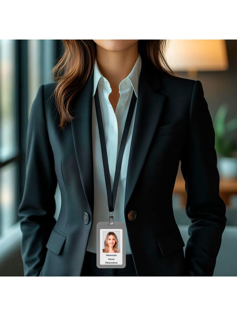 Бейдж Brauberg серый - фото 5