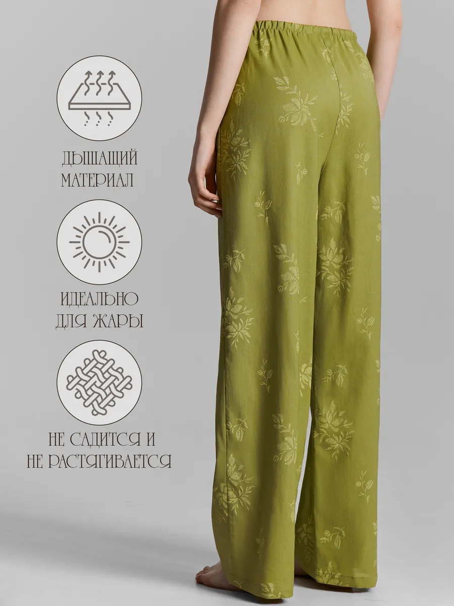 Брюки Mark Formelle (Марк Формэль) 532431/цветы на оливковом - фото 4