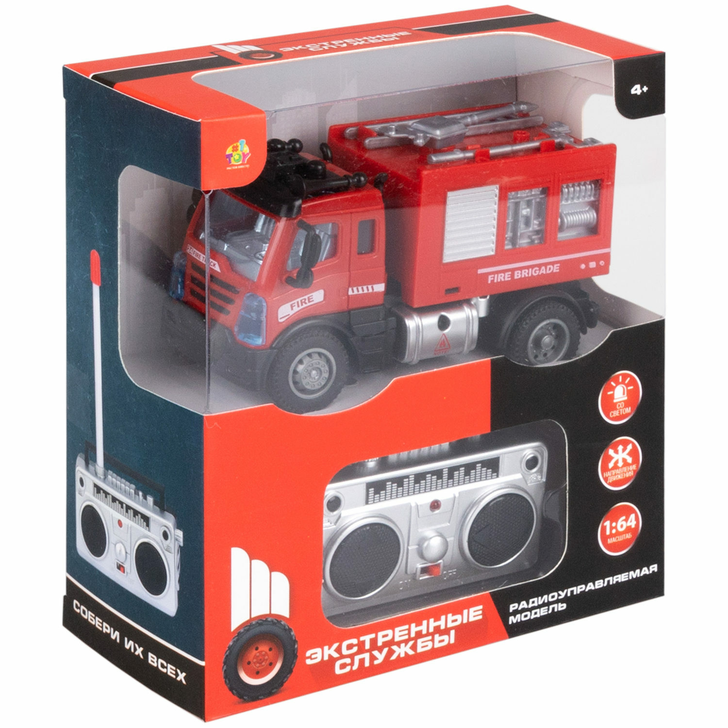 Пожарная машина РУ №1TOY 1:64 - фото 3