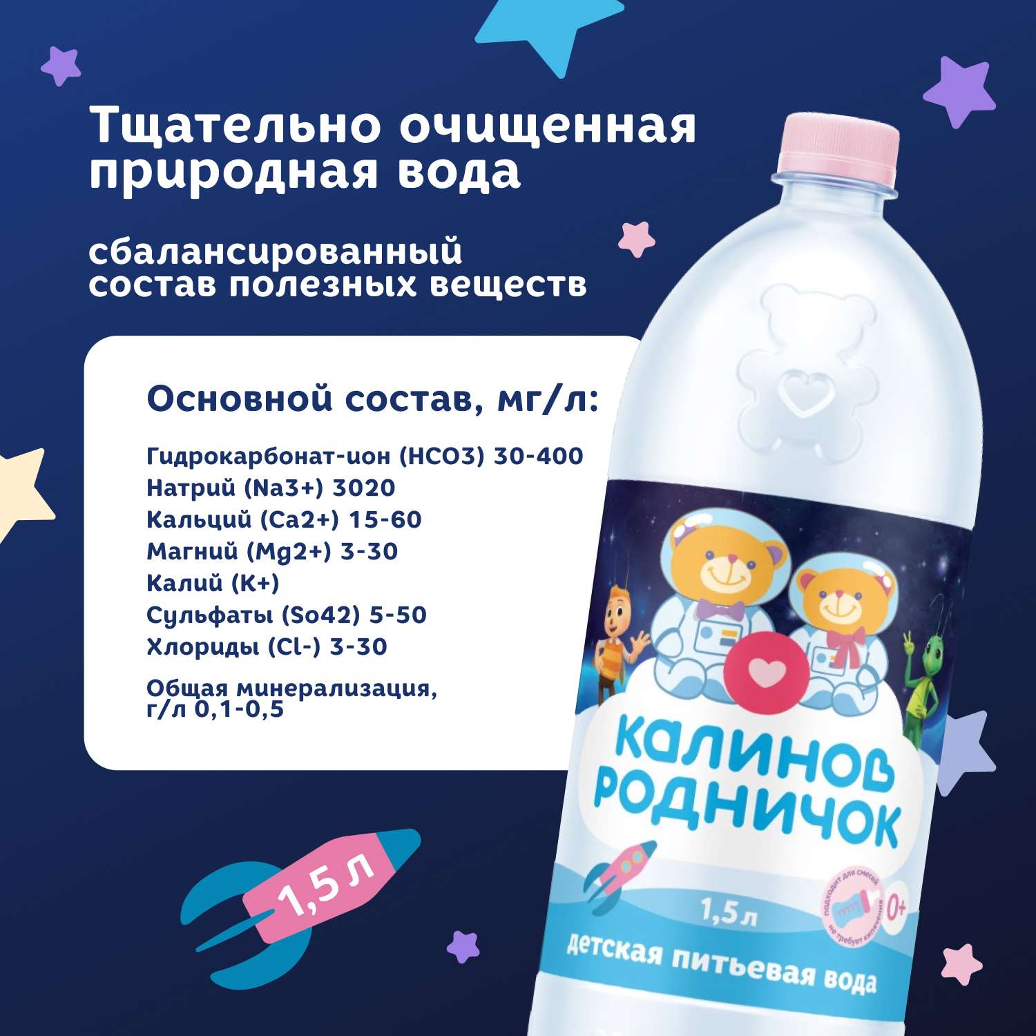 Вода детская Калинов Родничок питьевая с рождения 1.5л - фото 5