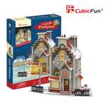 Пазл CubicFun Новогодняя кофейня LED-свет 3D