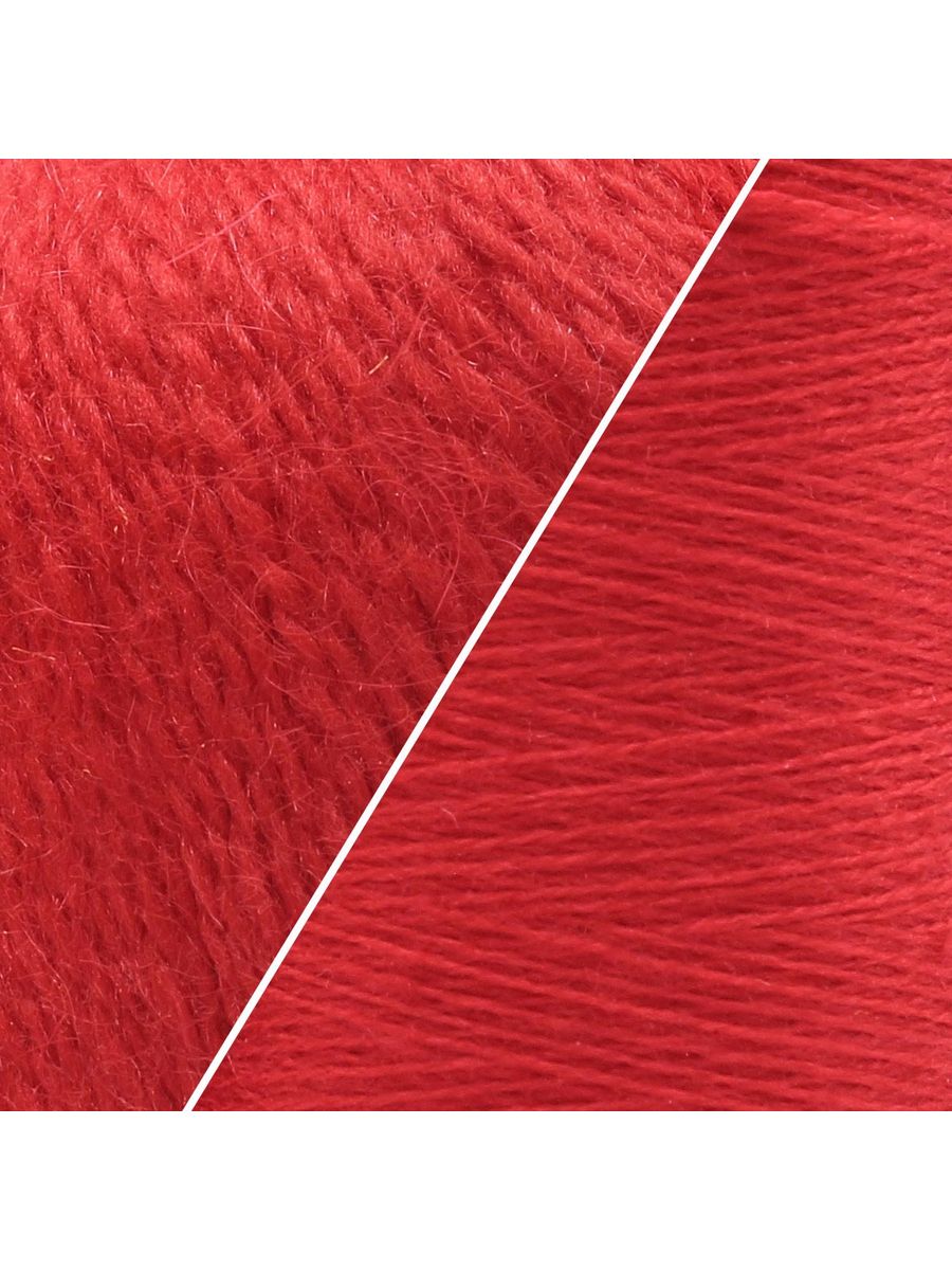 Пряжа Astra Premium Пух норки Mink yarn воздушная с ворсом 50 г 290 м 010 ярко-красный 1 моток - фото 5