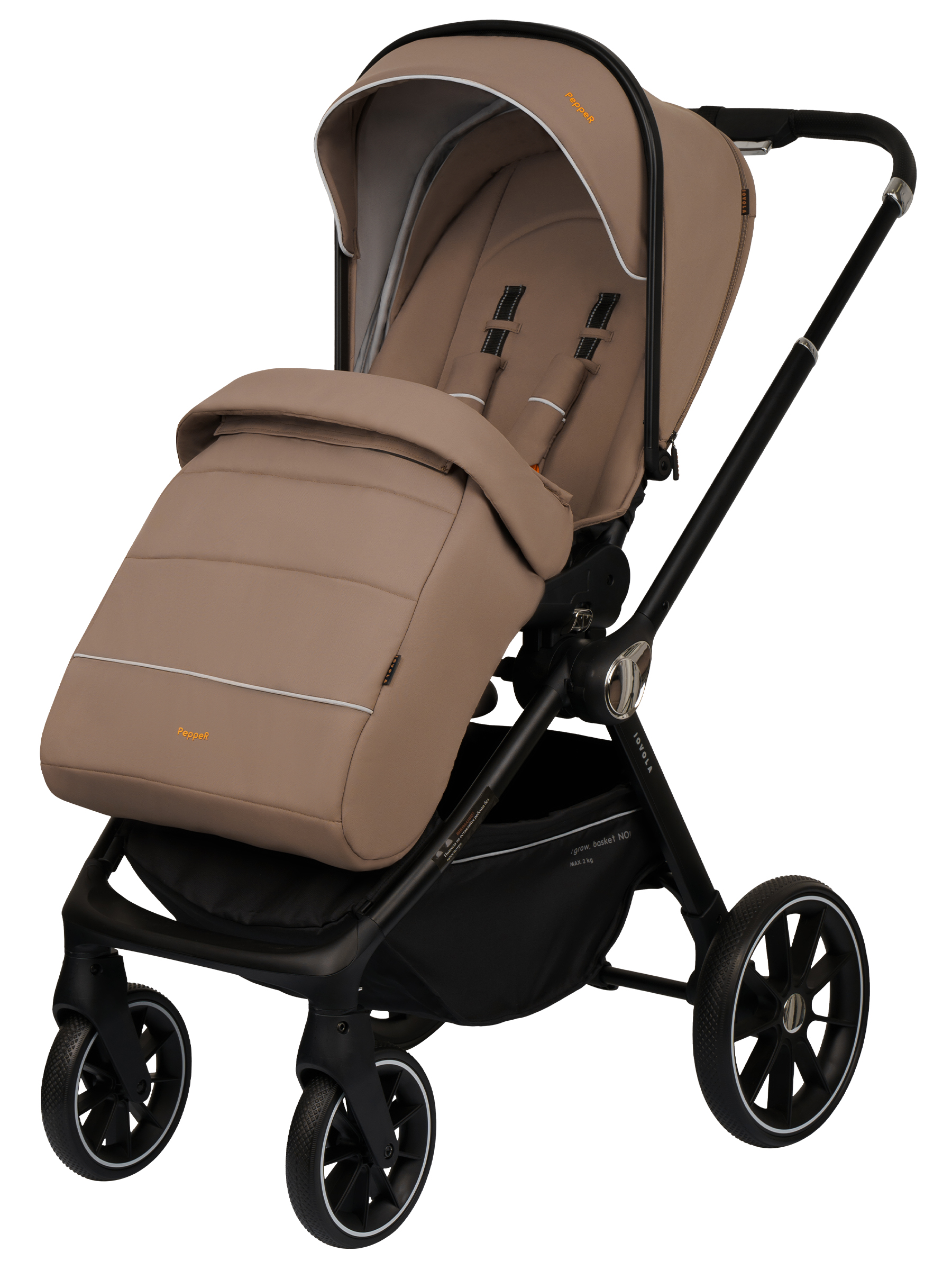 Коляска прогулочная JOVOLA Pepper всесезонная коричневый - фото 13