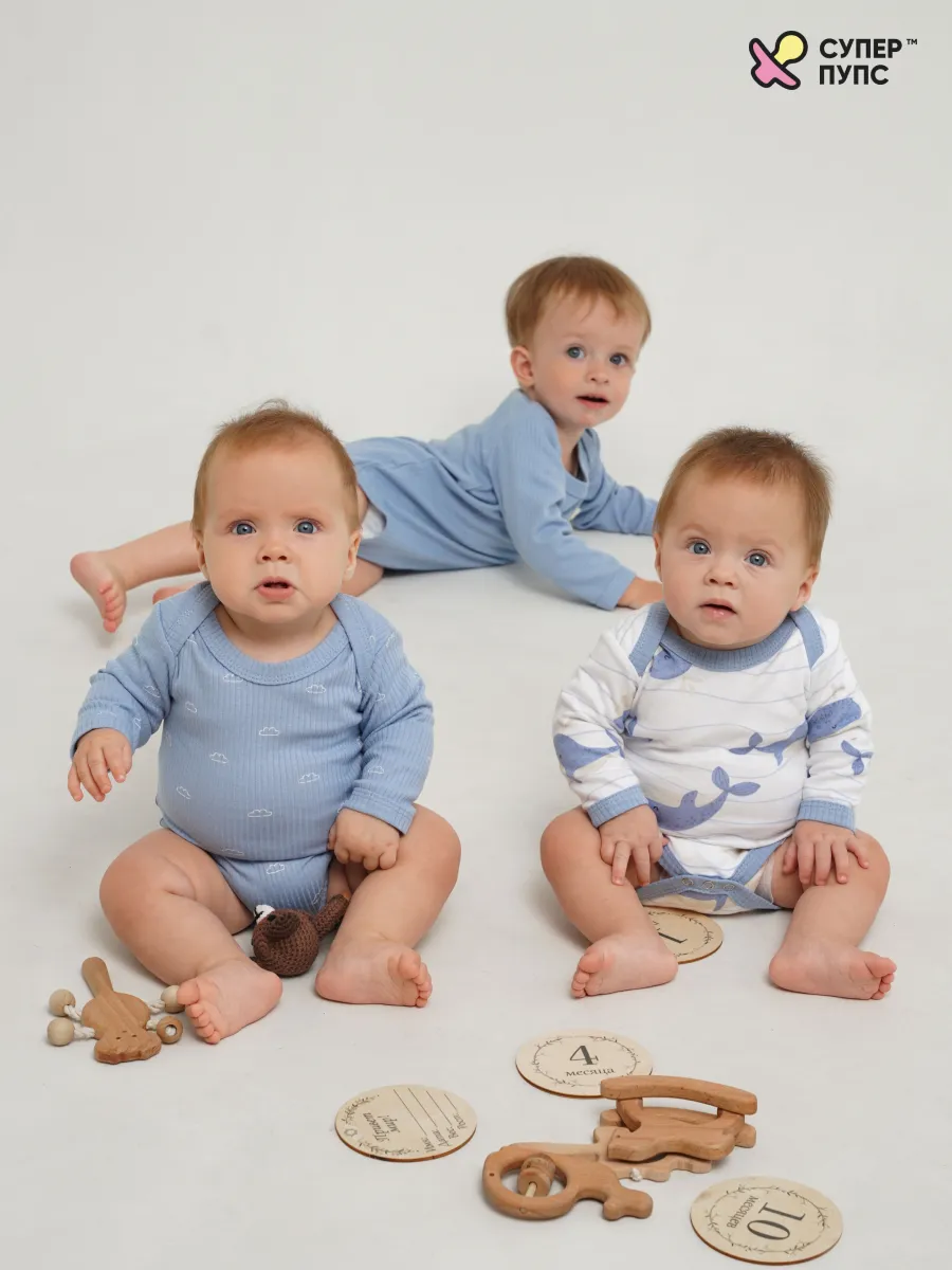 Боди 3 шт Супер Пупс нбр/3пр/бд/sk20/рубчик/морскаясказка - фото 14