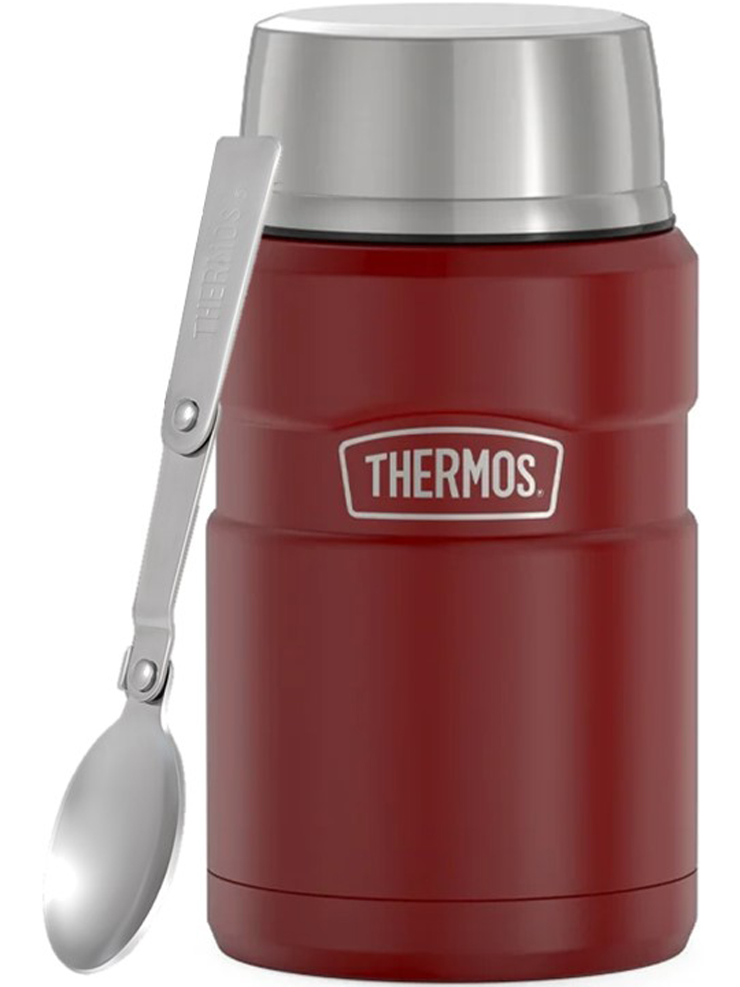 Термос для еды супа 710 мл с ложкой THERMOS KING-3020 карминно-красный – нержавеющая сталь герметичный тепло/холод 14/24 час - фото 6