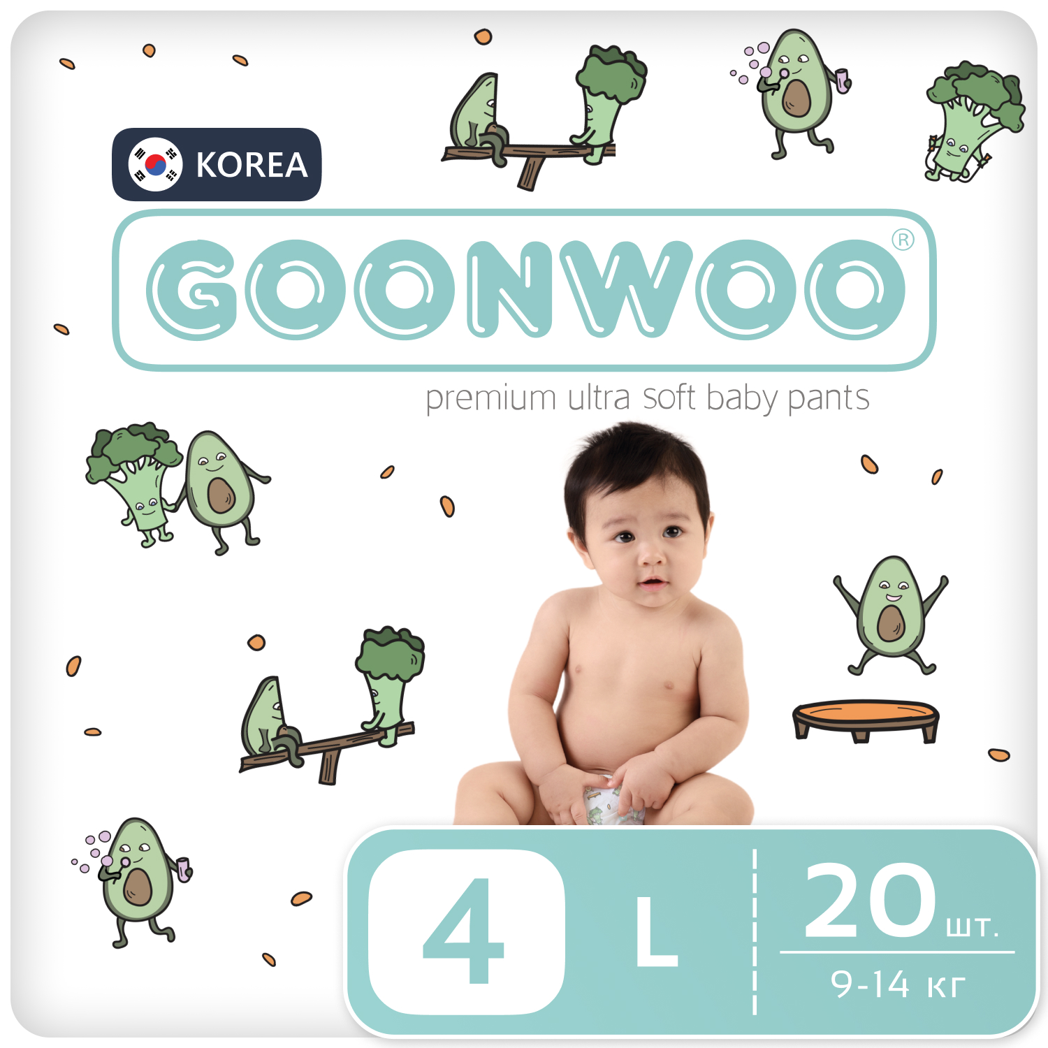 Подгузники GOONWOO L 20 шт. - фото 1