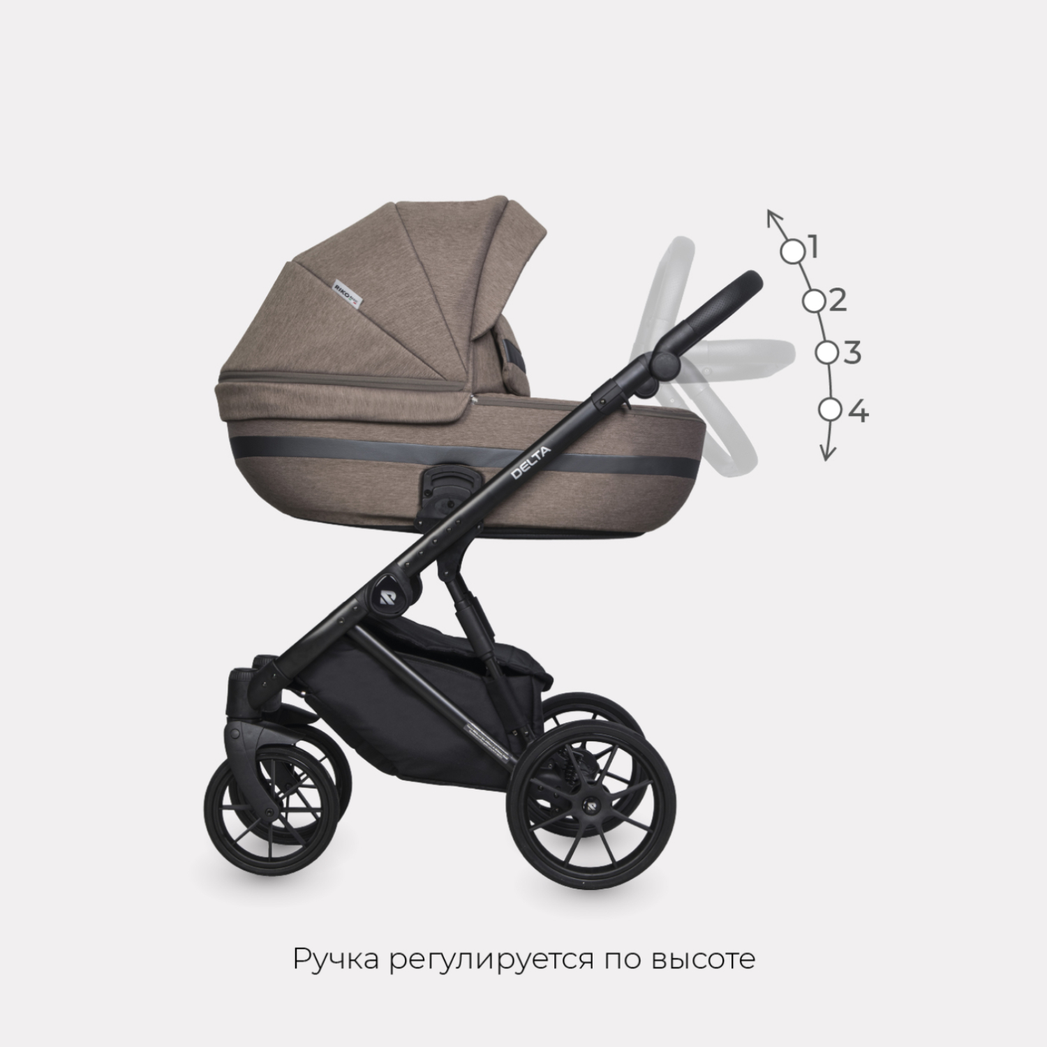 Коляска 2в1 Riko Basic Delta Cappucino - фото 6