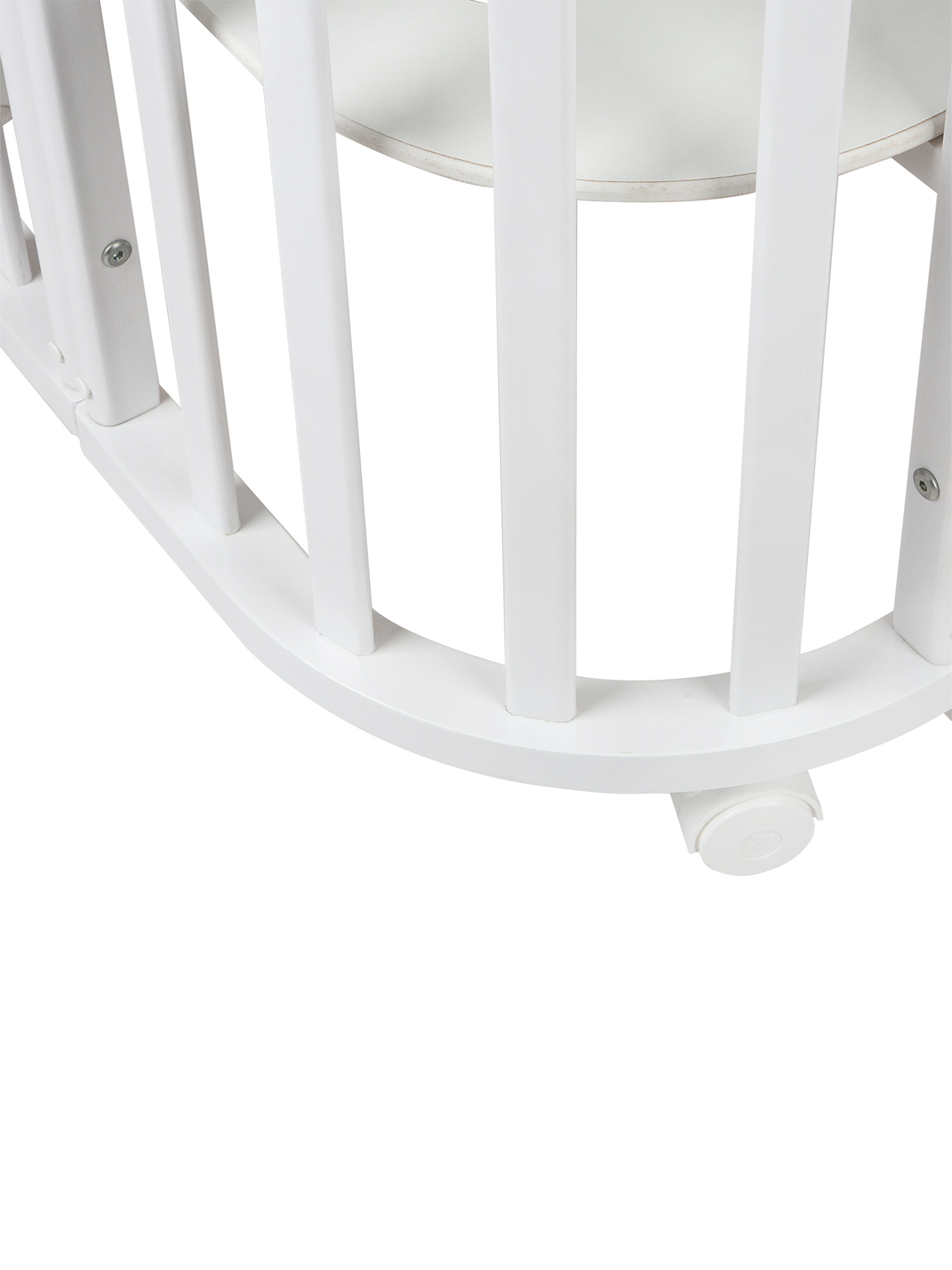 Детская кроватка Ingo Baby Lux BL-01 3 в 1 с бортиком белый натуральный, поперечный маятник - фото 6
