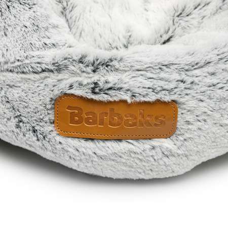 Лежанка Barbaks S 48*43*20см овальная меховая с бортиком и съемной подушкой Зелёная