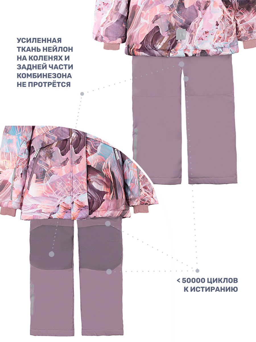 Куртка и полукомбинезон NIKASTYLE 7з1424 кофе/орхидея - фото 5