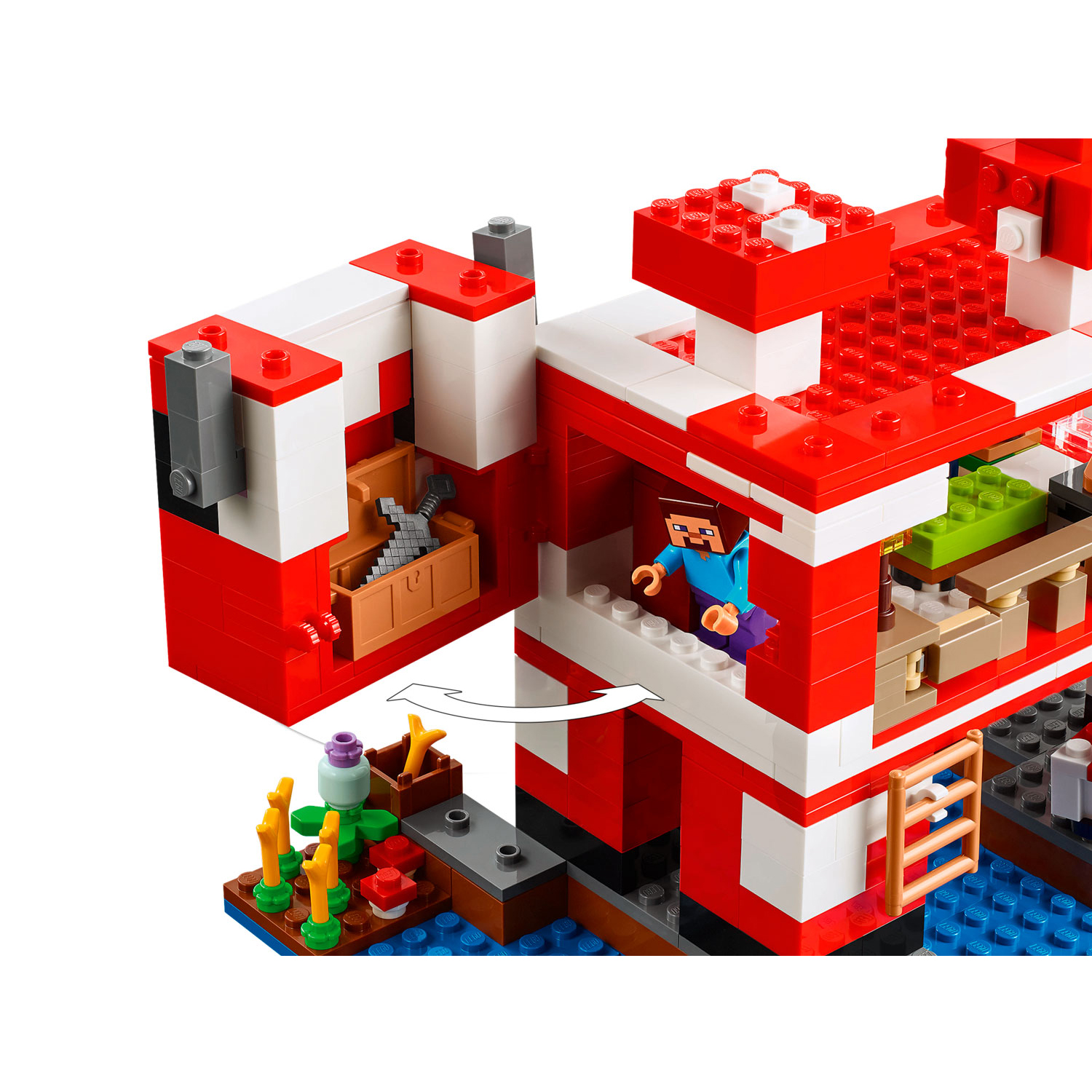 Конструктор LEGO Minecraft Грибной Дом 500 дет. - фото 7