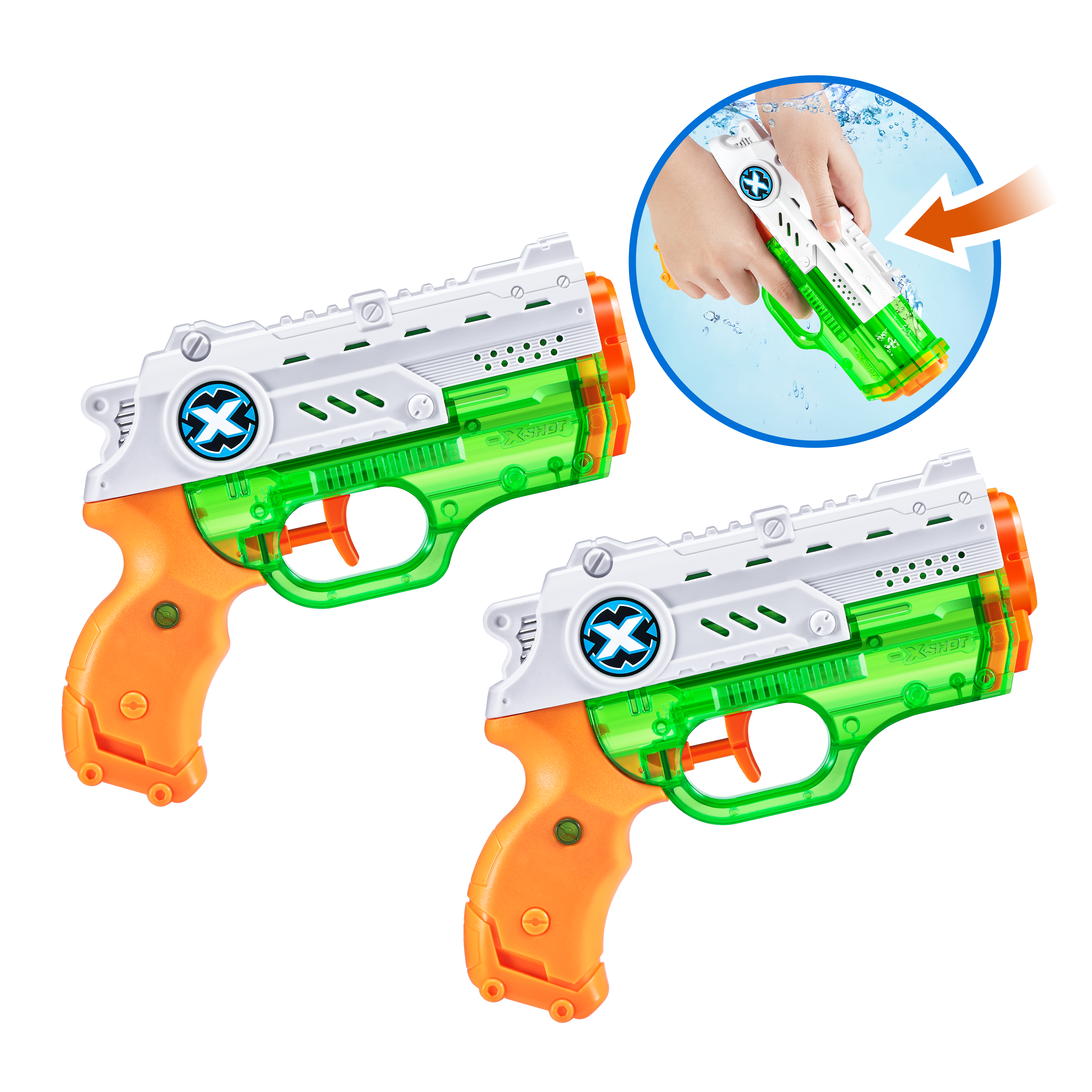 Бластер водный Zuru XSHOT  Fast Fill Nano 2 штуки в наборе - фото 11