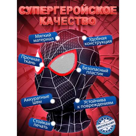 Маска тканевая Человек-паук Бестселлер Карнавальная в виде героя Марвел