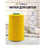 Нитки Bestex промышленные универсальные для шитья 40/2 5000 ярд 1 шт 209 темный желтый