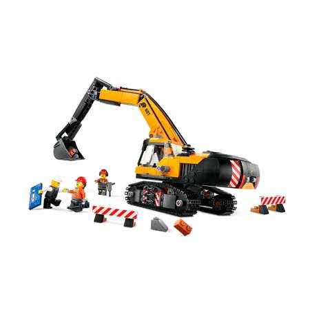 Конструктор LEGO City Желтый строительный экскаватор блочный