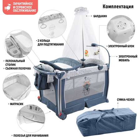Кровать-манеж Nuovita Fortezza Темно-серый