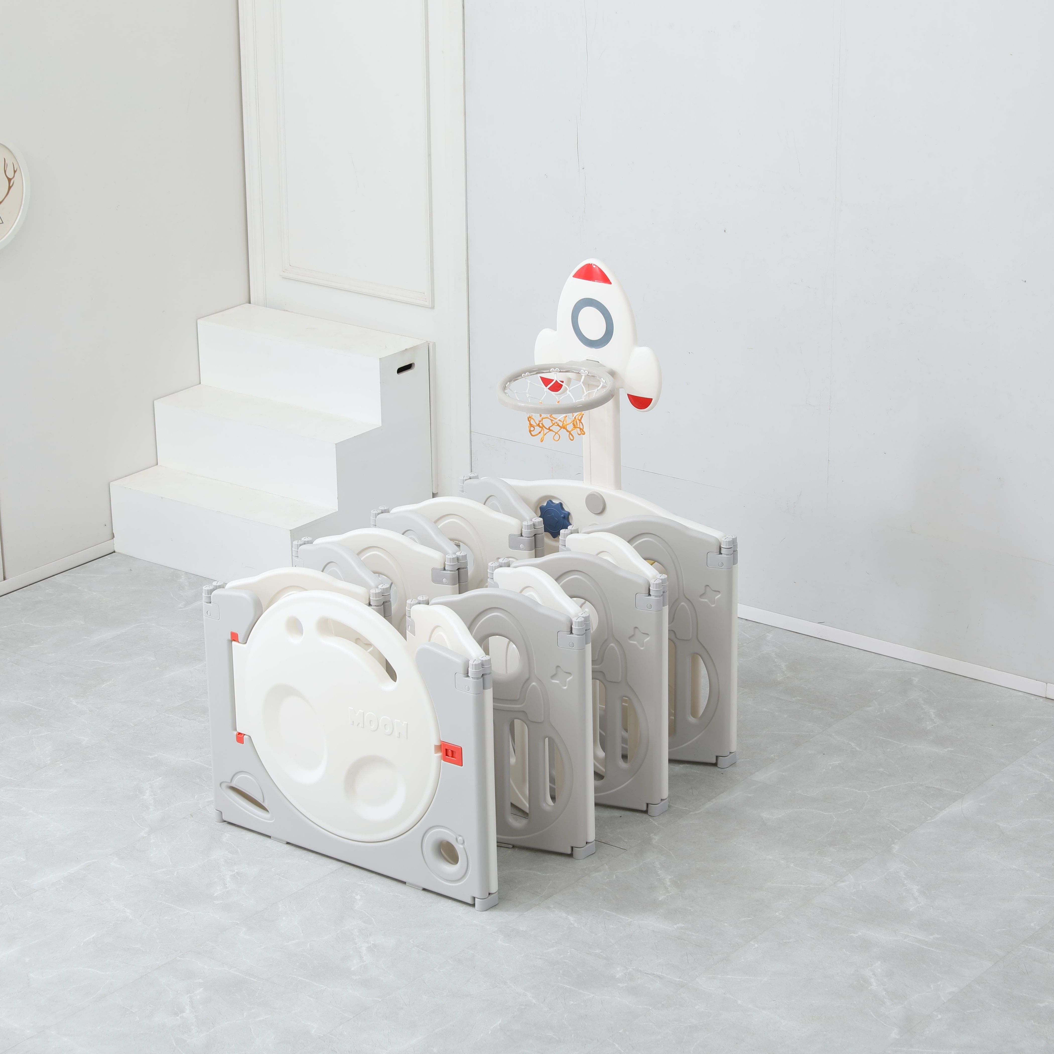 Манеж UNIX Kids Supreme space 200x200 cm grey PPSUSP16GRY - фото 3