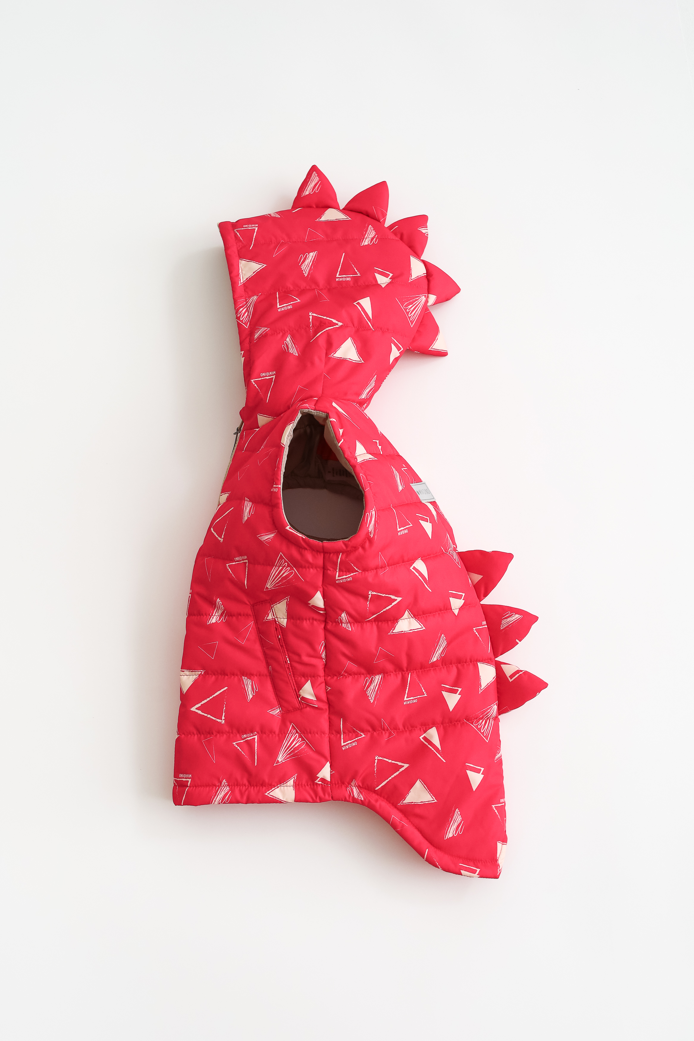 Жилет MINIDINO М010/1/ДЖилет утепленный детский Дино принт треугольник пион - фото 4