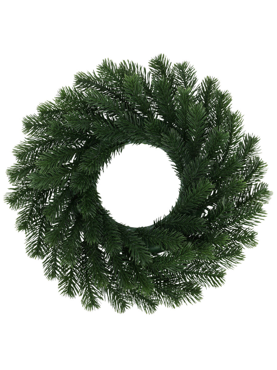 Венок новогодний хвойный Золотая сказка из елки искусственной литой 42 см - фото 9