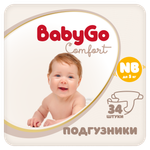 Подгузники BabyGo Comfort для новорожденных NB (до 5 кг) 34 шт.