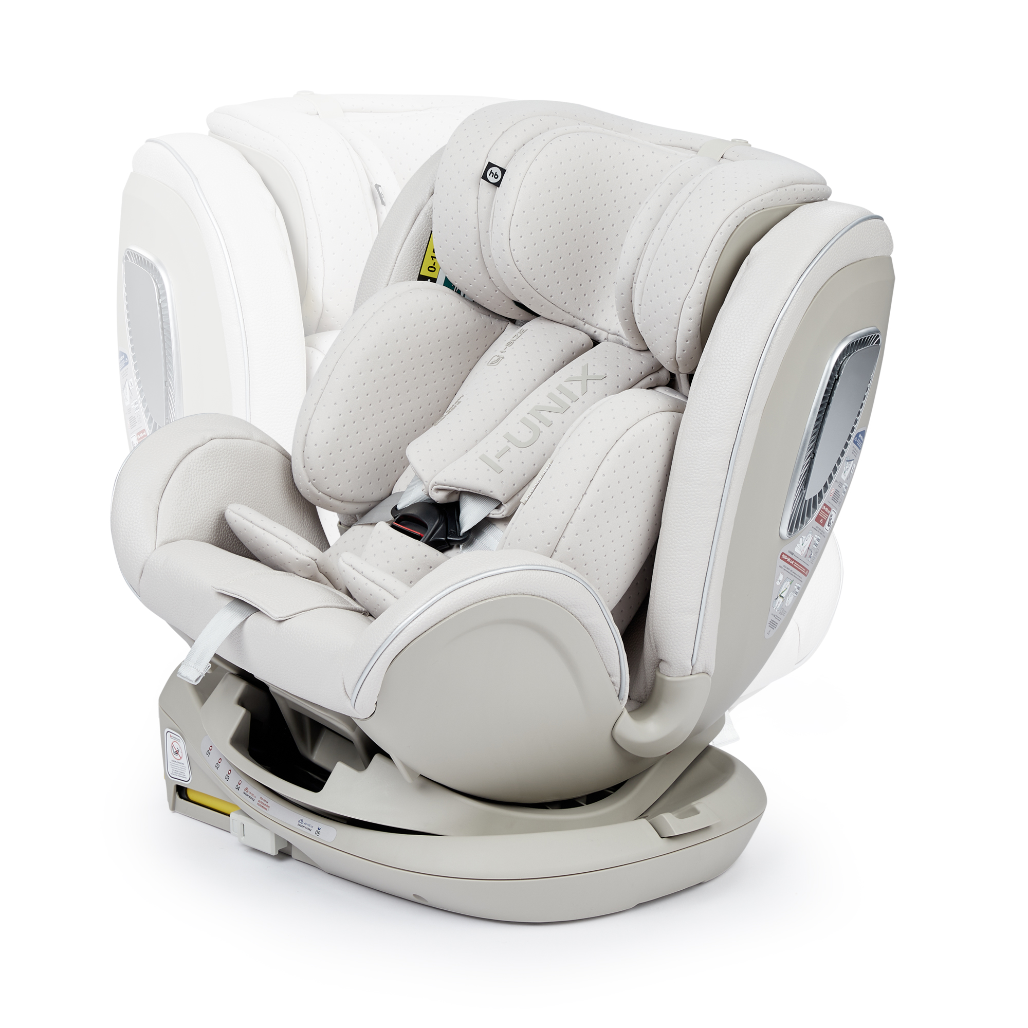 Автокресло Happy Baby I-Unix Isofix 0+/1/2/3 (0-36 кг) серый - фото 4