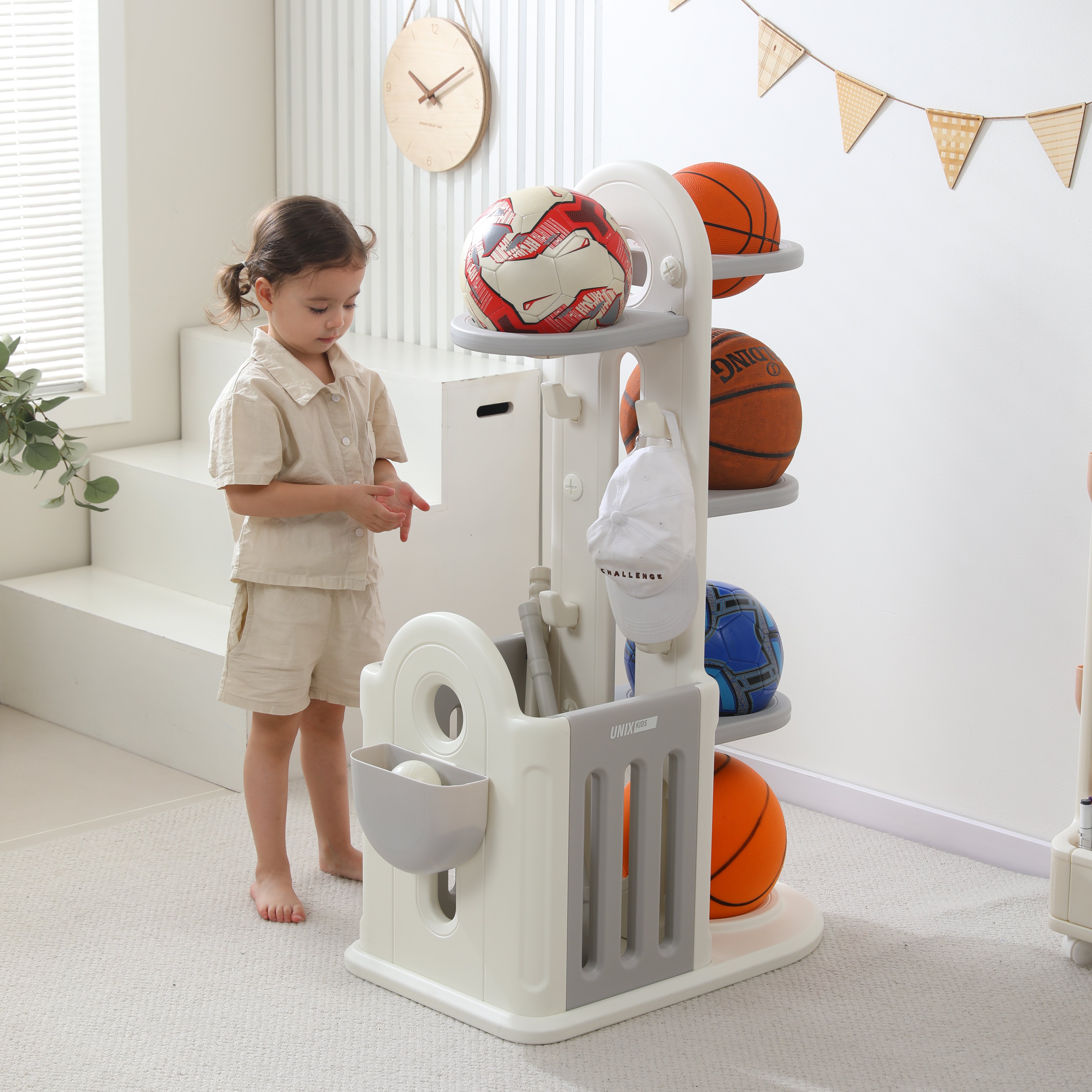 Подставка для мячей UNIX Kids Classic 4 levels Grey - фото 9