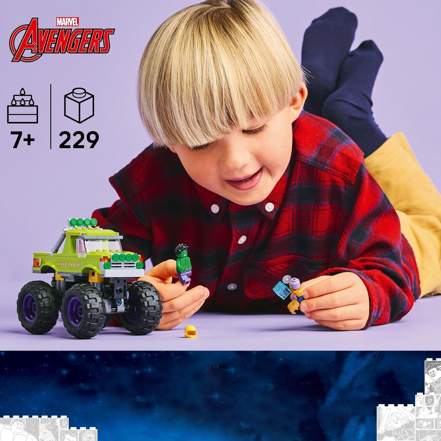 Конструктор LEGO Marvel Super Heroes Грузовик Халка против Таноса 229 дет. - фото 4